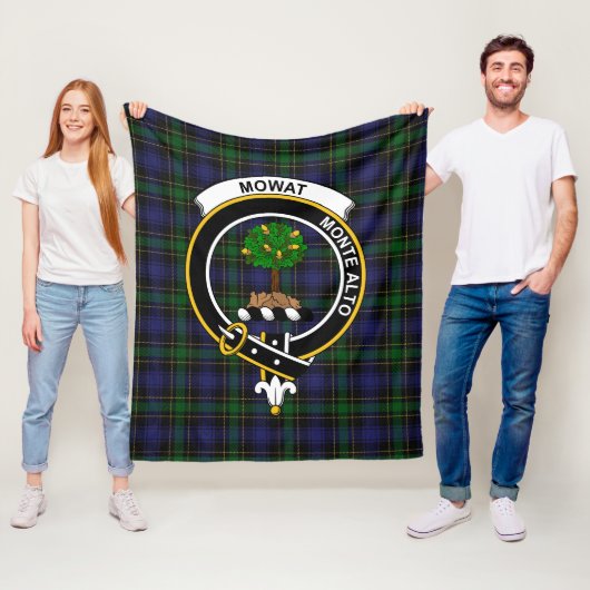 Clan Mowat Tartan Pset Fleece Deken (In situ)