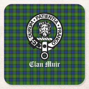 Clan Muir Crest Badge en tartan Kartonnen Onderzetters