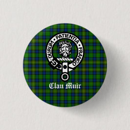 Clan Muir Crest Badge en Tartan Ronde Button 3,2 Cm