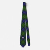 Clan Muir Letter M Monogram Tartan Stropdas (Voorkant)
