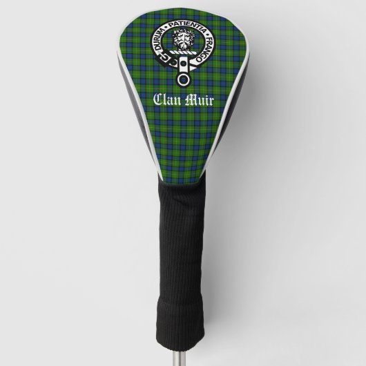 Clan Muir / Meer Crest Badge & Tartan Golfheadcover (Voorkant)