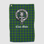 Clan Muir of Meer Crest Badge & Tartan Golfhanddoek (Voorkant)