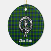 Clan Muir of Meer Crest Badge & Tartan Keramisch Ornament (Links)