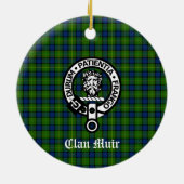 Clan Muir of Meer Crest Badge & Tartan Keramisch Ornament (Achterkant)