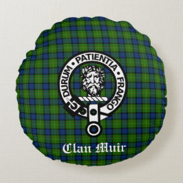 Clan Muir of Meer Crest Badge & Tartan Rond Kussen