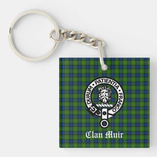 Clan Muir of Meer Crest Badge & Tartan Sleutelhanger (voorkant)