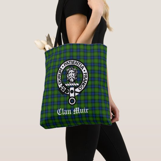 Clan Muir of Meer Crest Badge & Tartan Tote Bag (Dichtbij)