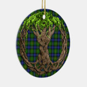 Clan Muir Tartan en Keltische Levensboom Keramisch Ornament (Rechts)