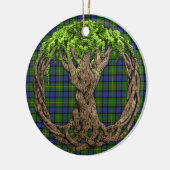 Clan Muir Tartan en Keltische Levensboom Keramisch Ornament (Links)