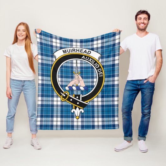 Clan Muirhead Blue Tartan Pset Fleece Deken (In situ)