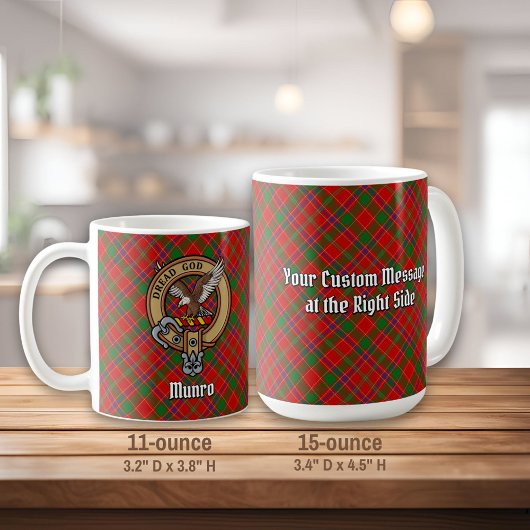 Clan Munro Crest over Tartan Koffiemok