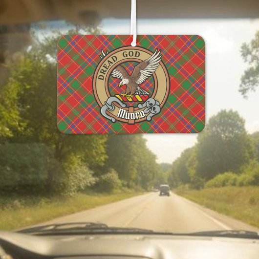 Clan Munro Crest over Tartan Luchtverfrisser
