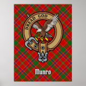 Clan Munro Crest over Tartan Poster (Voorkant)