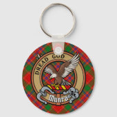 Clan Munro Crest over Tartan Sleutelhanger (Voorkant)