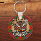 Clan Munro Crest over Tartan Sleutelhanger (Voorkant)