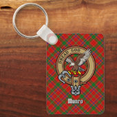Clan Munro Crest over Tartan Sleutelhanger (Voorkant)