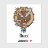 Clan Munro Crest over Tartan Sticker (Vel)