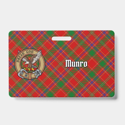 Clan Munro-wapen boven tartan Badge (Voorzijde)