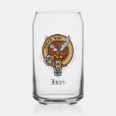 Clan Munro Wapen boven tartan Blikvorm Glas (Voorkant)