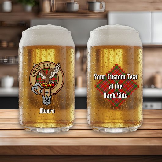 Clan Munro Wapen boven tartan Blikvorm Glas