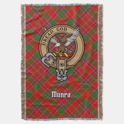 Clan Munro-wapen boven tartan Deken (Voorkant Verticaal)