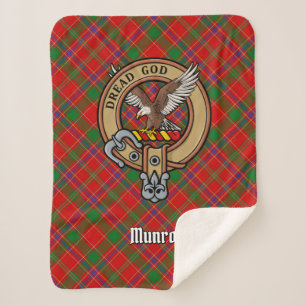 Clan Munro-wapen boven tartan Sherpa Deken