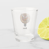 Clan Munro-wapen boven tartan Shot Glas (Achterkant)