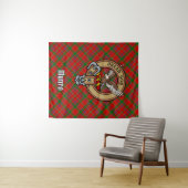 Clan Munro-wapen boven tartan Wandkleed (In Situ (horizontaal))