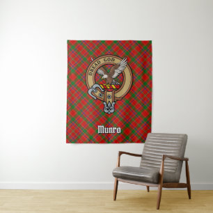 Clan Munro-wapen boven tartan Wandkleed