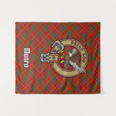 Clan Munro-wapen boven tartan Wandkleed (Voorkant (horizontaal))