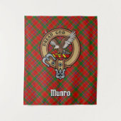 Clan Munro-wapen boven tartan Wandkleed (Voorkant)
