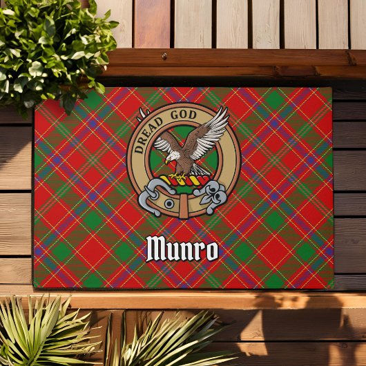 Clan Munro Wapen over Tartan Deurmat