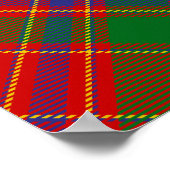 Clan Munro Wapen over Tartan Poster (Hoek)