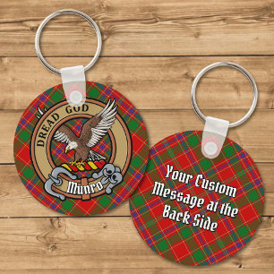 Clan Munro Wapen over Tartan Sleutelhanger