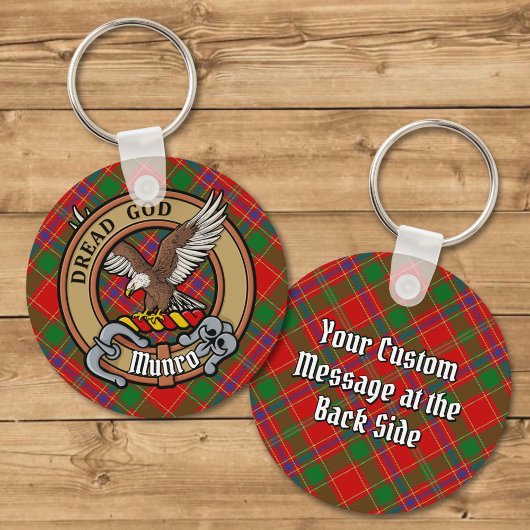Clan Munro Wapen over Tartan Sleutelhanger