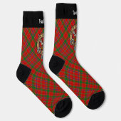 Clan Munro Wapen over Tartan Sokken (Rechts)