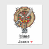 Clan Munro Wapen over Tartan Sticker (Vel)