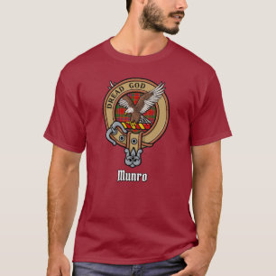 Clan Munro Wapen over Tartan T-shirt