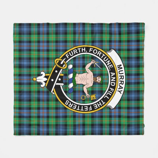 Clan Murray Atholl Ancient Tartan Pset Fleece Deken (Voorkant (Horizontaal))