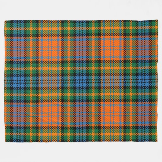 Clan Murray Pset Tartan Blue Oranje Green Check Fleece Deken (Voorkant (Horizontaal))