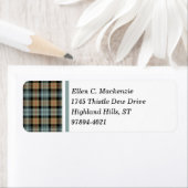 Clan Murray Tan en Black Weathered Tartan Etiket (Insitu)