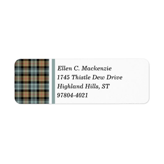 Clan Murray Tan en Black Weathered Tartan Etiket (Voorkant)