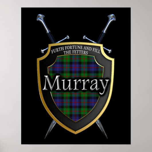 Clan Murray Tartan Beeld & Zwaarden Afdrukken Poster (Voorkant)