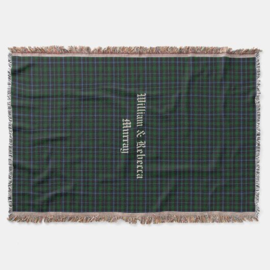 Clan Murray Tartan heeft een aangepaste trommelwan Deken (Voorkant)