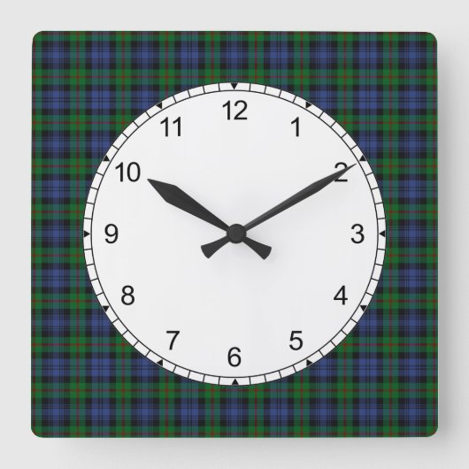 Clan Murray Tartan Wall klok (Voorkant)