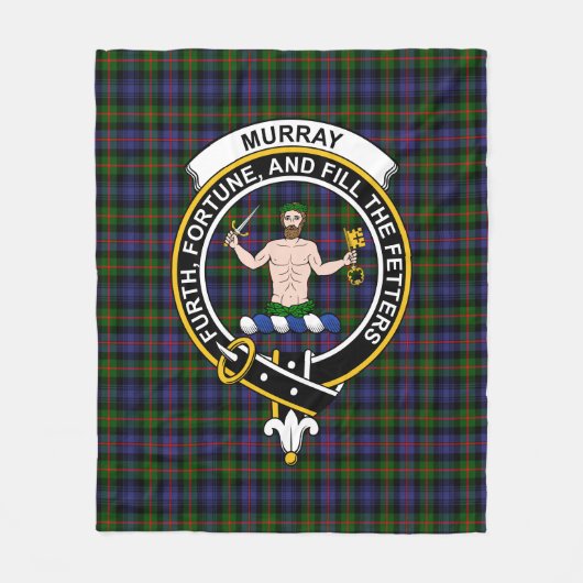 Clan Murray van Atholl Modern Tartan Pset Fleece Deken (Voorkant)