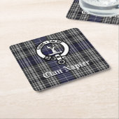 Clan Napier Crest Badge en Tartan Kartonnen Onderzetters (Schuin)