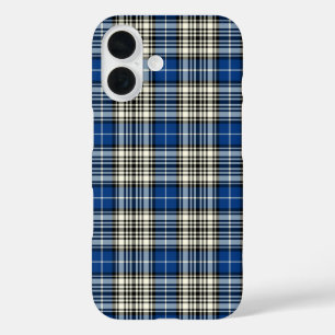 Clan Napier Tartan Blue, Black and White Pset iPhone 16 Hoesje