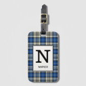 Clan Napier Tartan Monogrammed Bagagelabel (Voorkant (verticaal))
