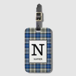 Clan Napier Tartan Monogrammed Bagagelabel
